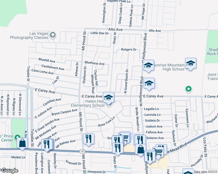 map of restaurants, bars, coffee shops, grocery stores, and more near 6477 Silent Pine Avenue in Las Vegas