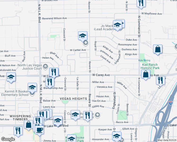 map of restaurants, bars, coffee shops, grocery stores, and more near 2422 Angel Field Street in North Las Vegas