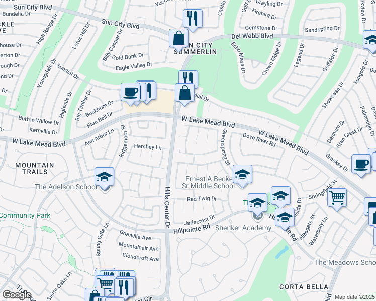 map of restaurants, bars, coffee shops, grocery stores, and more near 9312 Magic Flower Avenue in Las Vegas