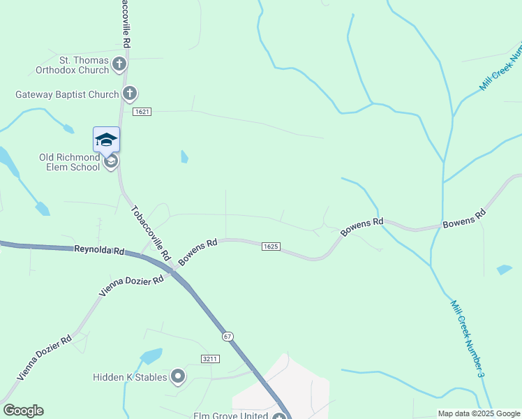 map of restaurants, bars, coffee shops, grocery stores, and more near Watts Street in Tobaccoville