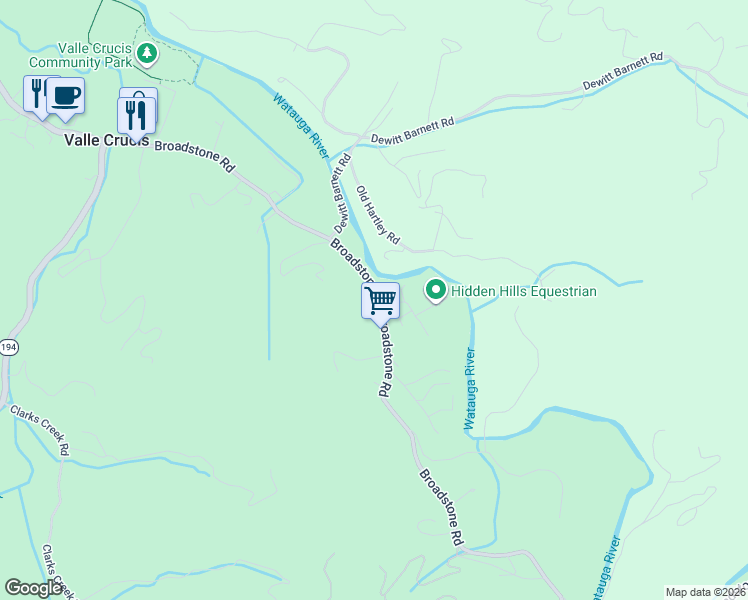 map of restaurants, bars, coffee shops, grocery stores, and more near 2181 Broadstone Road in Banner Elk