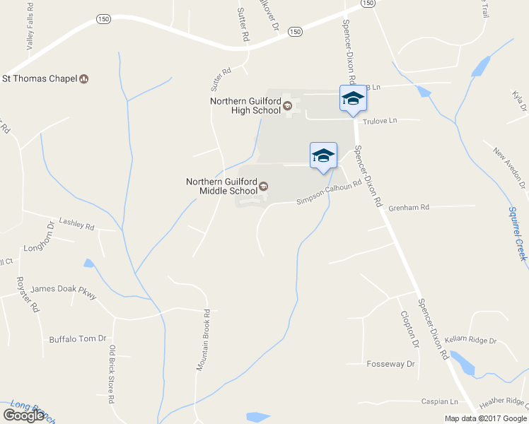 map of restaurants, bars, coffee shops, grocery stores, and more near 636 Simpson-Calhoun Road in Greensboro