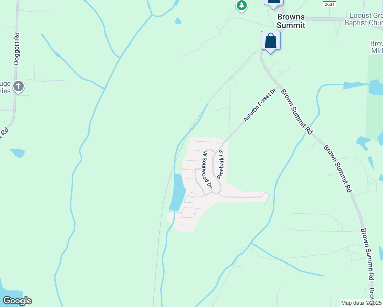 map of restaurants, bars, coffee shops, grocery stores, and more near 203 Hickory Court in Browns Summit
