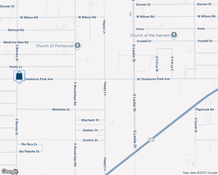 map of restaurants, bars, coffee shops, grocery stores, and more near 2161 West Charleston Park Avenue in Pahrump