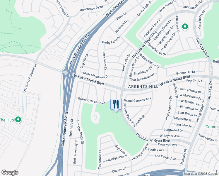 map of restaurants, bars, coffee shops, grocery stores, and more near 10824 Hot Oak Springs Avenue in Las Vegas