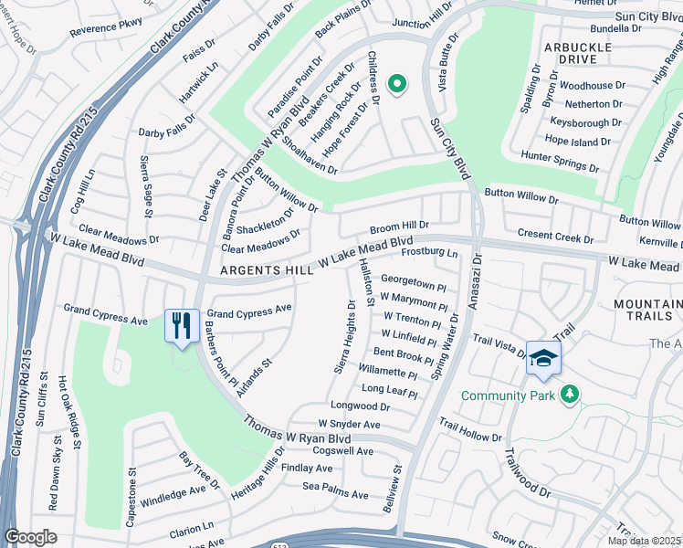 map of restaurants, bars, coffee shops, grocery stores, and more near 2409 Sierra Heights Drive in Las Vegas