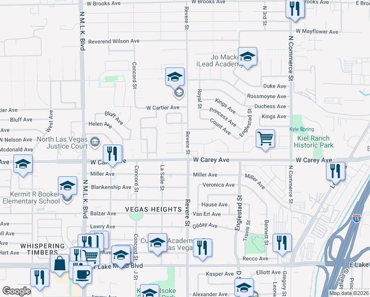 map of restaurants, bars, coffee shops, grocery stores, and more near 2422 Angel Field Street in North Las Vegas