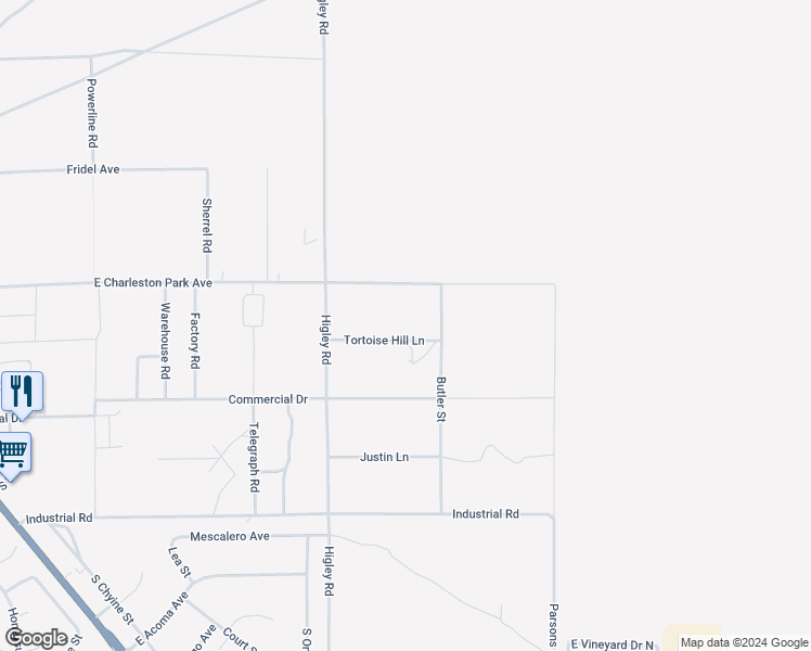 map of restaurants, bars, coffee shops, grocery stores, and more near 3170 Tortoise Hill Lane in Pahrump