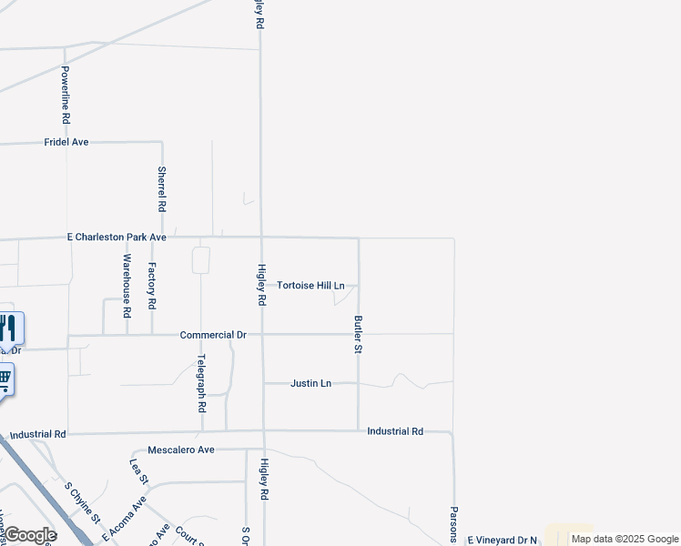 map of restaurants, bars, coffee shops, grocery stores, and more near 3200 Tortoise Hill Lane in Pahrump