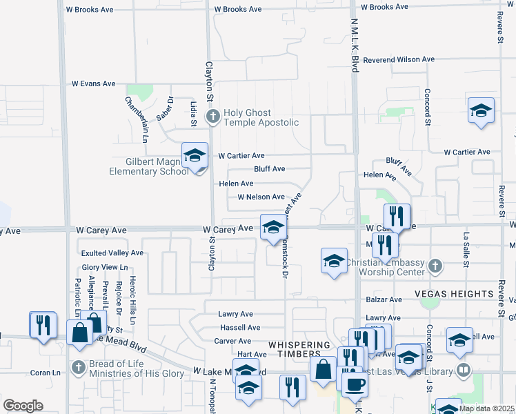 map of restaurants, bars, coffee shops, grocery stores, and more near 1828 West Mcdonald Avenue in North Las Vegas