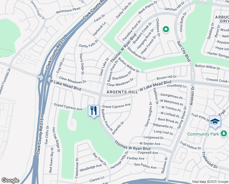map of restaurants, bars, coffee shops, grocery stores, and more near 10713 Argents Hill Drive in Las Vegas