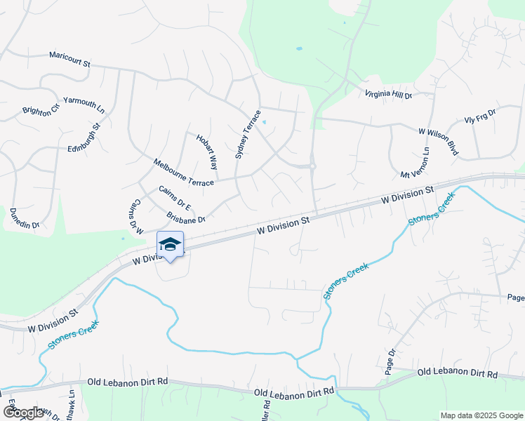 map of restaurants, bars, coffee shops, grocery stores, and more near 1733 Sydney Terrace in Mt. Juliet