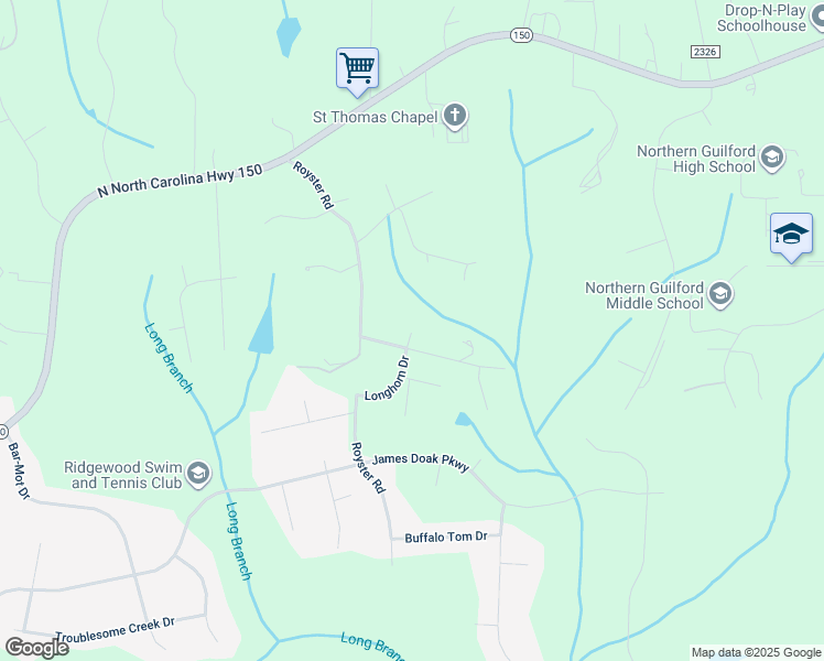 map of restaurants, bars, coffee shops, grocery stores, and more near 1018 Lashley Road in Greensboro