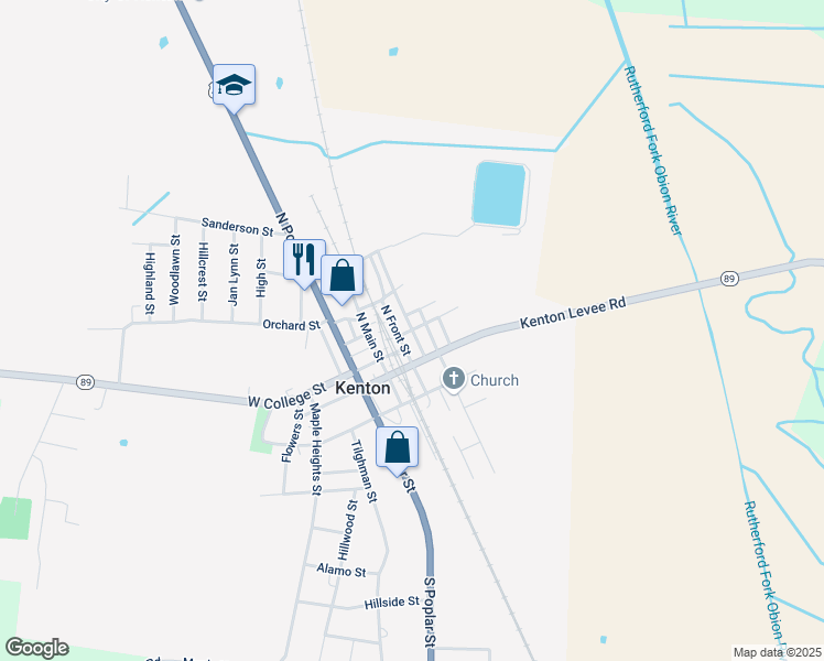 map of restaurants, bars, coffee shops, grocery stores, and more near Beatrix Street in Kenton