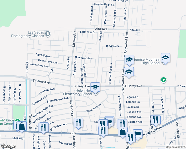 map of restaurants, bars, coffee shops, grocery stores, and more near 6477 Silent Pine Avenue in Las Vegas