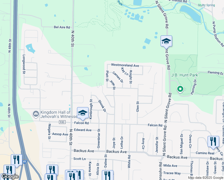 map of restaurants, bars, coffee shops, grocery stores, and more near in Springdale