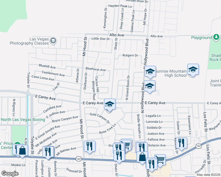 map of restaurants, bars, coffee shops, grocery stores, and more near 6477 Silent Pine Avenue in Las Vegas