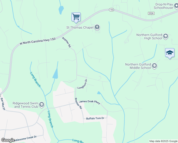 map of restaurants, bars, coffee shops, grocery stores, and more near 1018 Lashley Road in Greensboro