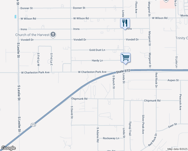 map of restaurants, bars, coffee shops, grocery stores, and more near 1280 Nevada 372 in Pahrump