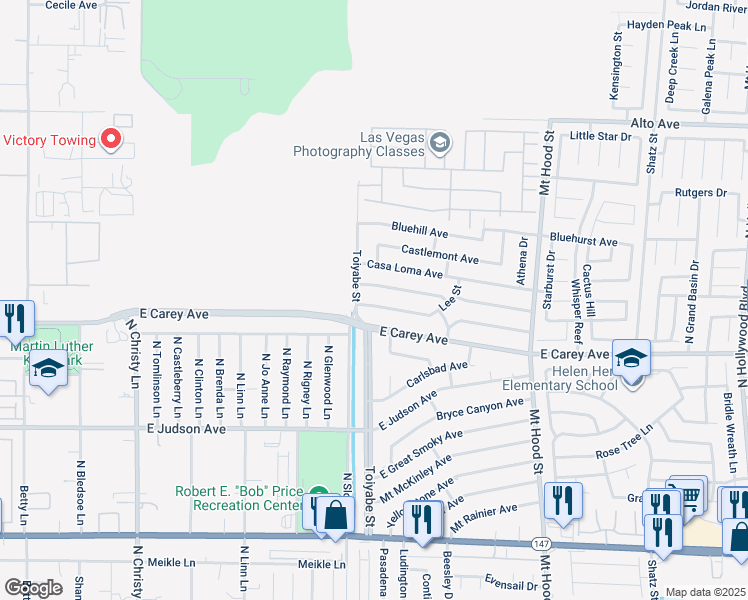 map of restaurants, bars, coffee shops, grocery stores, and more near 5994 Rocky Mountain Avenue in Las Vegas