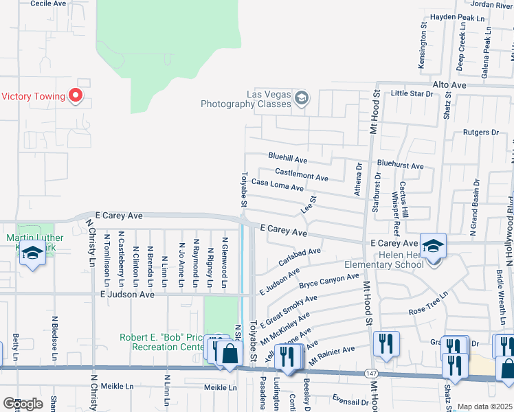 map of restaurants, bars, coffee shops, grocery stores, and more near 5994 Rocky Mountain Avenue in Las Vegas