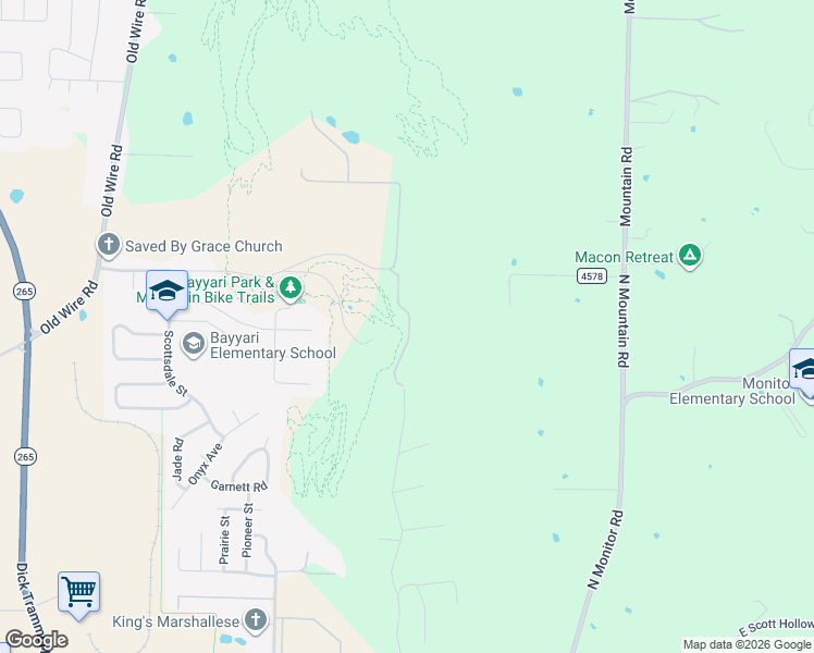 map of restaurants, bars, coffee shops, grocery stores, and more near 2101 Woodcliff Road in Springdale