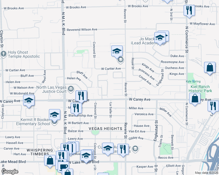map of restaurants, bars, coffee shops, grocery stores, and more near 835 Astro Court in North Las Vegas
