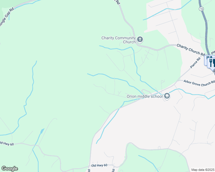 map of restaurants, bars, coffee shops, grocery stores, and more near 384 Ridgewood Lane in Millers Creek