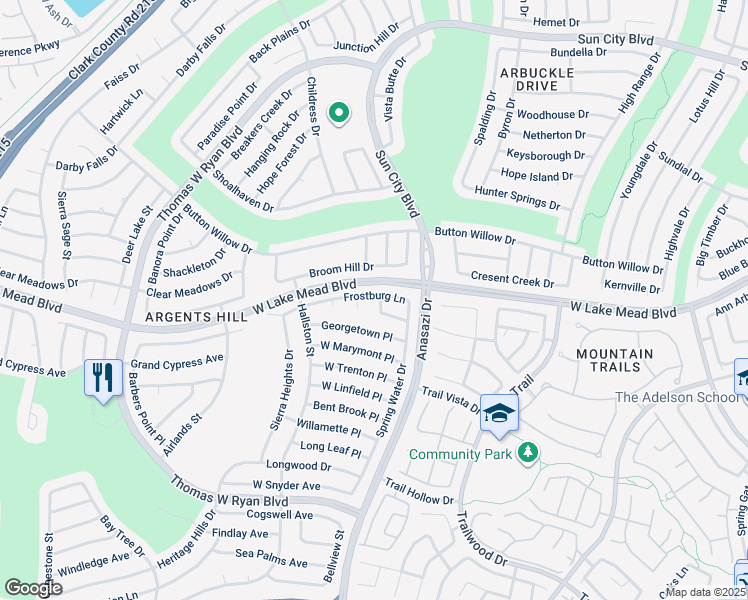 map of restaurants, bars, coffee shops, grocery stores, and more near 2413 Rockford Street in Las Vegas