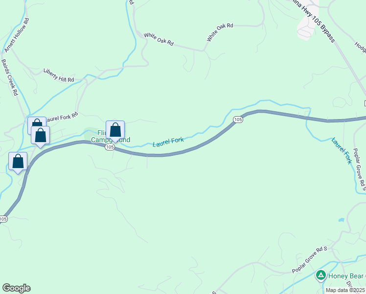 map of restaurants, bars, coffee shops, grocery stores, and more near 4090 North Carolina 105 in Boone