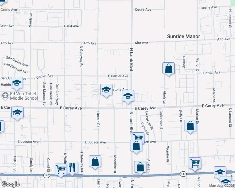 map of restaurants, bars, coffee shops, grocery stores, and more near 2441 Saguaro Point Street in Las Vegas