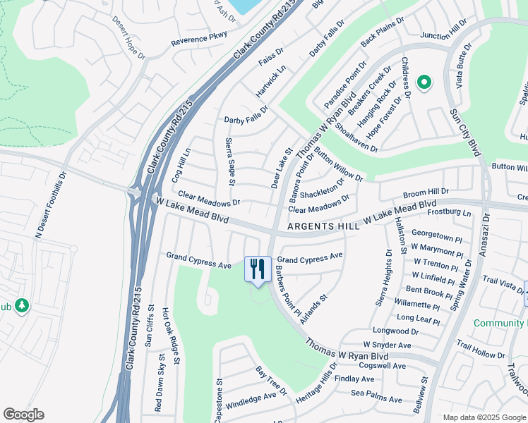map of restaurants, bars, coffee shops, grocery stores, and more near 2413 Deer Lake Street in Las Vegas