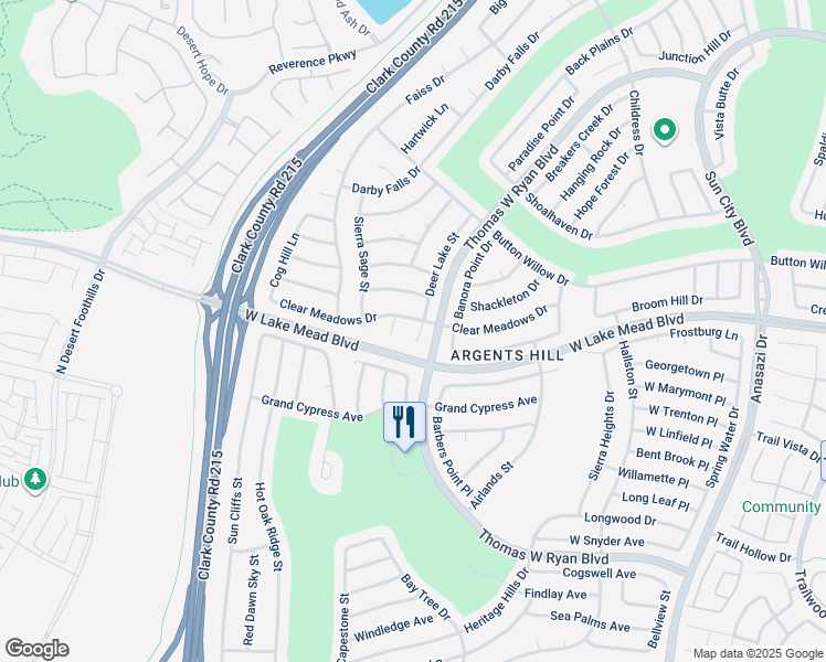 map of restaurants, bars, coffee shops, grocery stores, and more near 2413 Deer Lake Street in Las Vegas