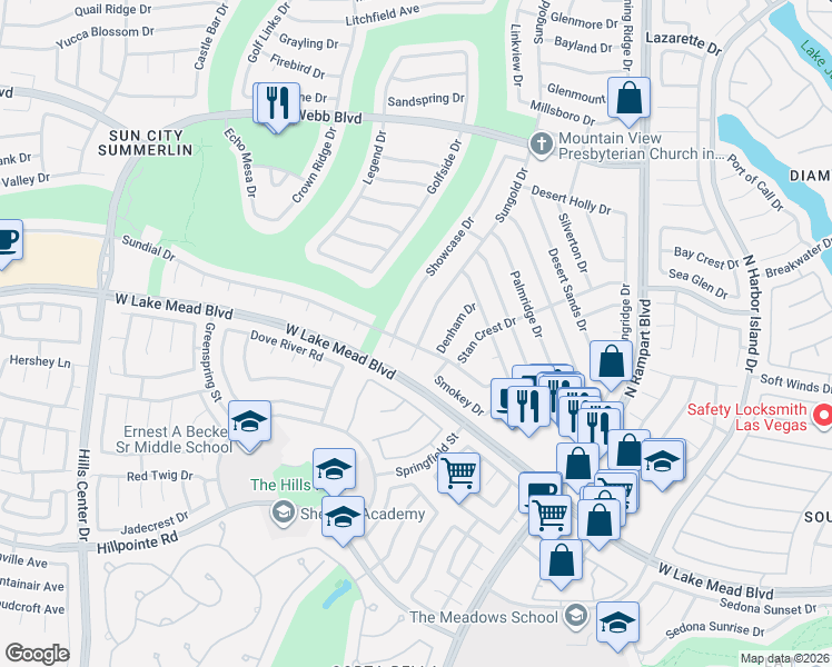 map of restaurants, bars, coffee shops, grocery stores, and more near in Las Vegas
