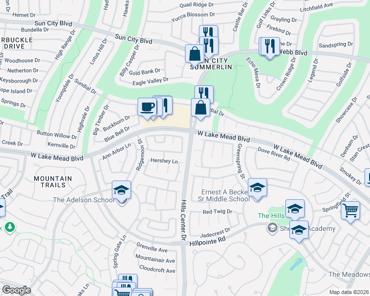 map of restaurants, bars, coffee shops, grocery stores, and more near in Las Vegas