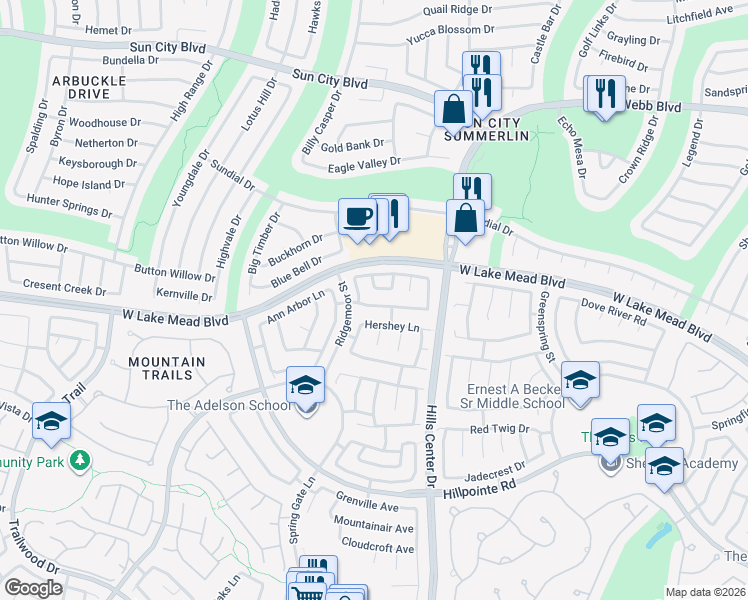 map of restaurants, bars, coffee shops, grocery stores, and more near 9516 Cedar Heights Avenue in Las Vegas