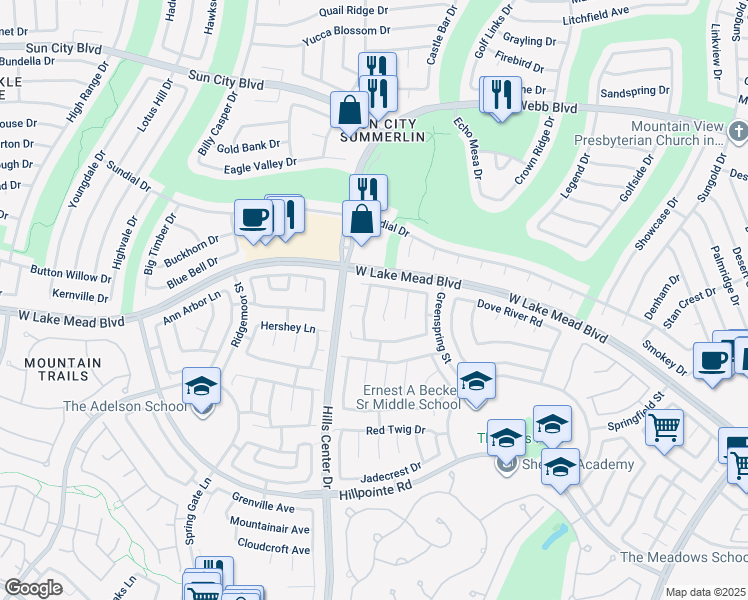 map of restaurants, bars, coffee shops, grocery stores, and more near 2432 Ginger Lily Lane in Las Vegas
