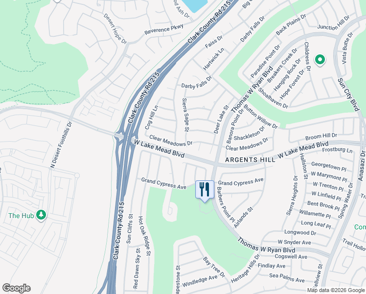 map of restaurants, bars, coffee shops, grocery stores, and more near 2409 Sierra Sage Street in Las Vegas