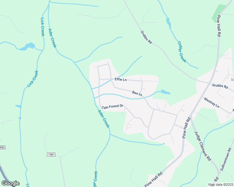 map of restaurants, bars, coffee shops, grocery stores, and more near 4450 Ben Lane in Walkertown