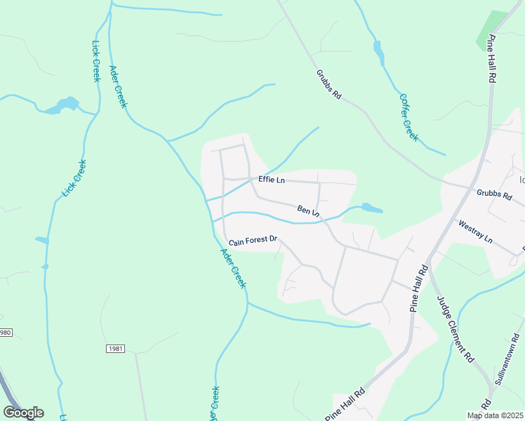 map of restaurants, bars, coffee shops, grocery stores, and more near 4450 Ben Lane in Walkertown