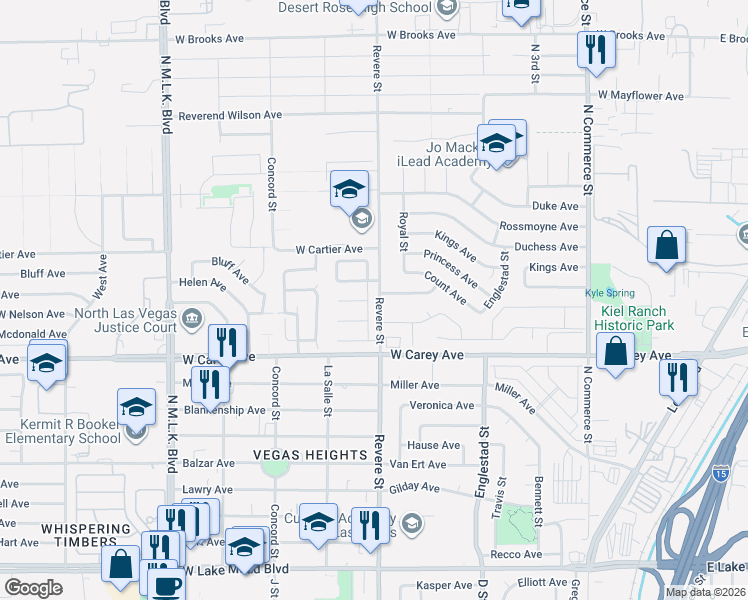 map of restaurants, bars, coffee shops, grocery stores, and more near 2514 Angel Field Street in North Las Vegas