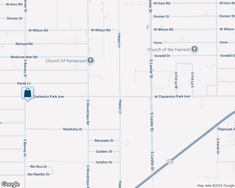 map of restaurants, bars, coffee shops, grocery stores, and more near 2300 West Charleston Park Avenue in Pahrump