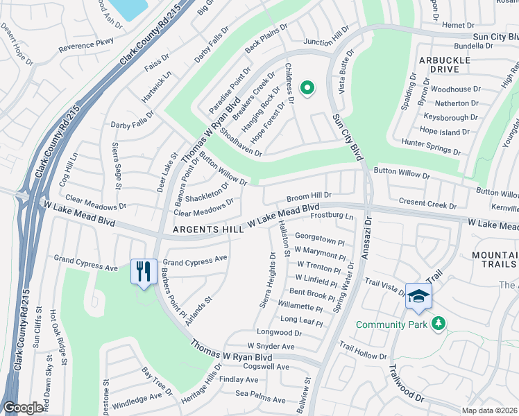 map of restaurants, bars, coffee shops, grocery stores, and more near 10528 Broom Hill Drive in Las Vegas