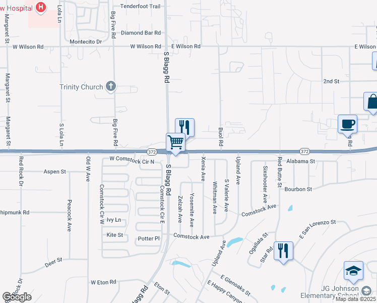 map of restaurants, bars, coffee shops, grocery stores, and more near 2 State 372 in Pahrump