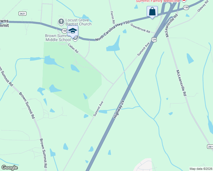 map of restaurants, bars, coffee shops, grocery stores, and more near 6100 Summit Avenue in Browns Summit