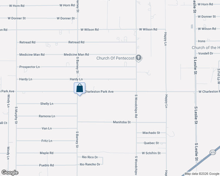 map of restaurants, bars, coffee shops, grocery stores, and more near 2730 West Charleston Park Avenue in Pahrump