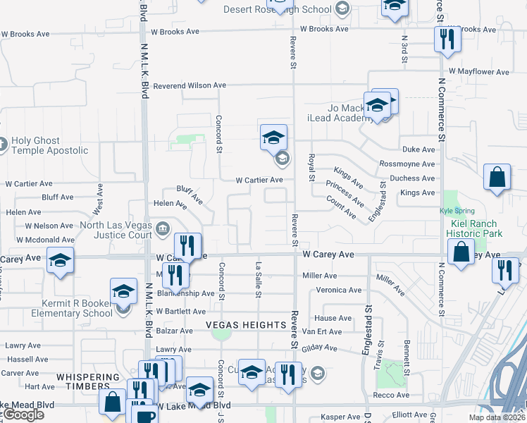 map of restaurants, bars, coffee shops, grocery stores, and more near 835 Red Sox Avenue in North Las Vegas