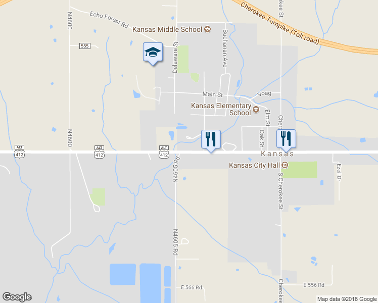 map of restaurants, bars, coffee shops, grocery stores, and more near 588 Tulsa Avenue in Kansas