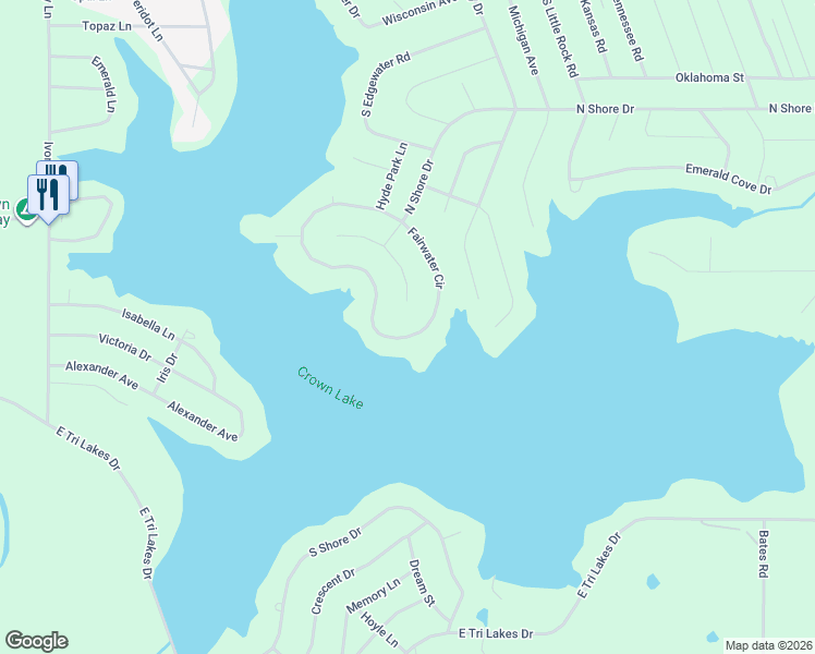 map of restaurants, bars, coffee shops, grocery stores, and more near 1115 Fairwater Circle in Horseshoe Bend
