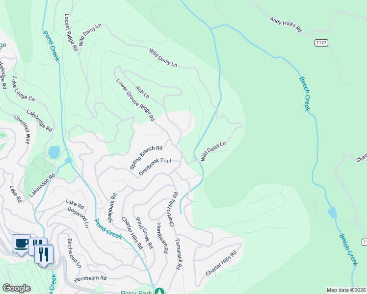 map of restaurants, bars, coffee shops, grocery stores, and more near 101 Upper Grouse Ridge Road in Beech Mountain